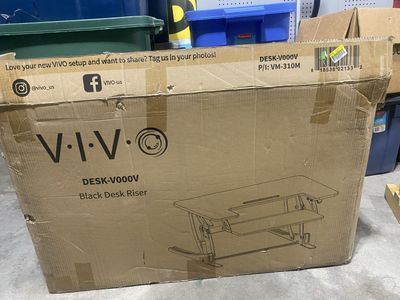 VIVO DESK-V000V Black Desk Riser - Standing Desk Converter with Keyboard Tray New in Open box