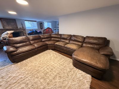 Brown Leather Sectional