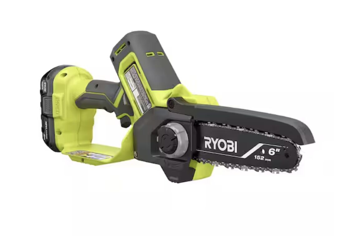 RYOBI ONE+ 18V 6 in. Cordless Battery Compact Pruning Mini Chainsaw with 2.0 Ah Battery and Charger