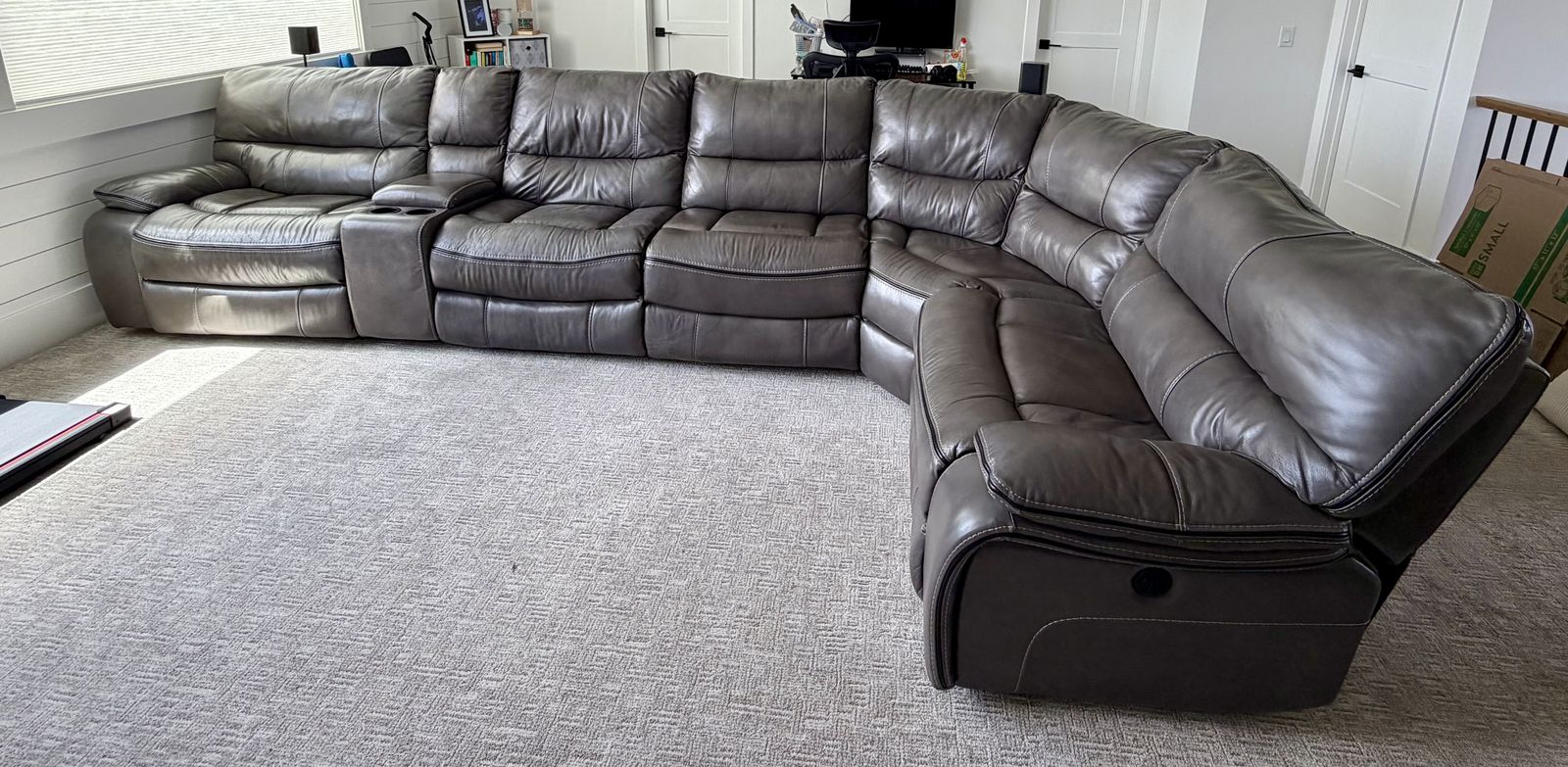 Large Power Reclining Sectional + Matching Recliner (USB, Console)