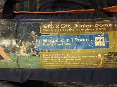 Ozark Trail 6x5' Junior Dome Tent - Sleeps 2, EZ Glider System, 1 room