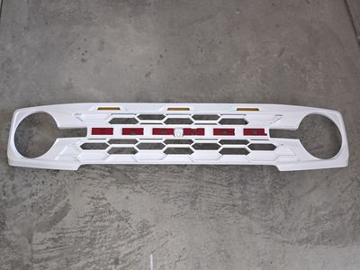 New Ford Bronco Grille with White Finish & Red "BRONCO" Lettering