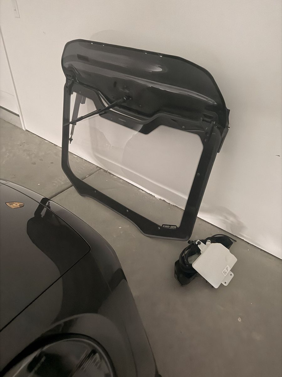 CanAm Maverick R Flip Windshield, Wiper, Water Reservoir and Wiring.