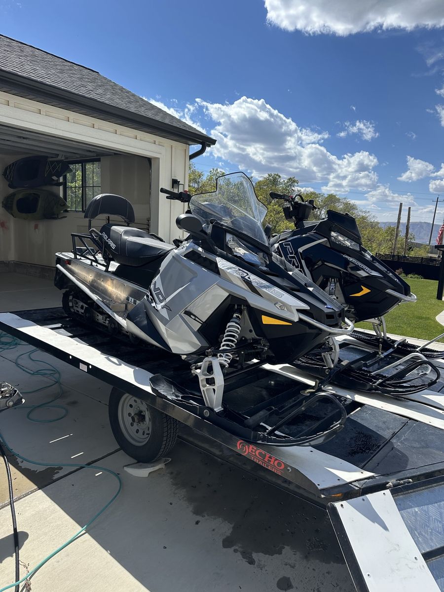 LIKE NEW! Two 2018 Polaris Sleds & Echo Trailer – Under 60 Miles!