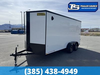 7x16 Cargo Express EX Series DLX Enclosed Cargo Trailer - 7'0" Interior - 7K GVWR - .080 PolyCor, Alloy Wheels, Black Out