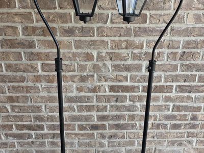 Pair of Black Shepherd Hook Floor Lamps