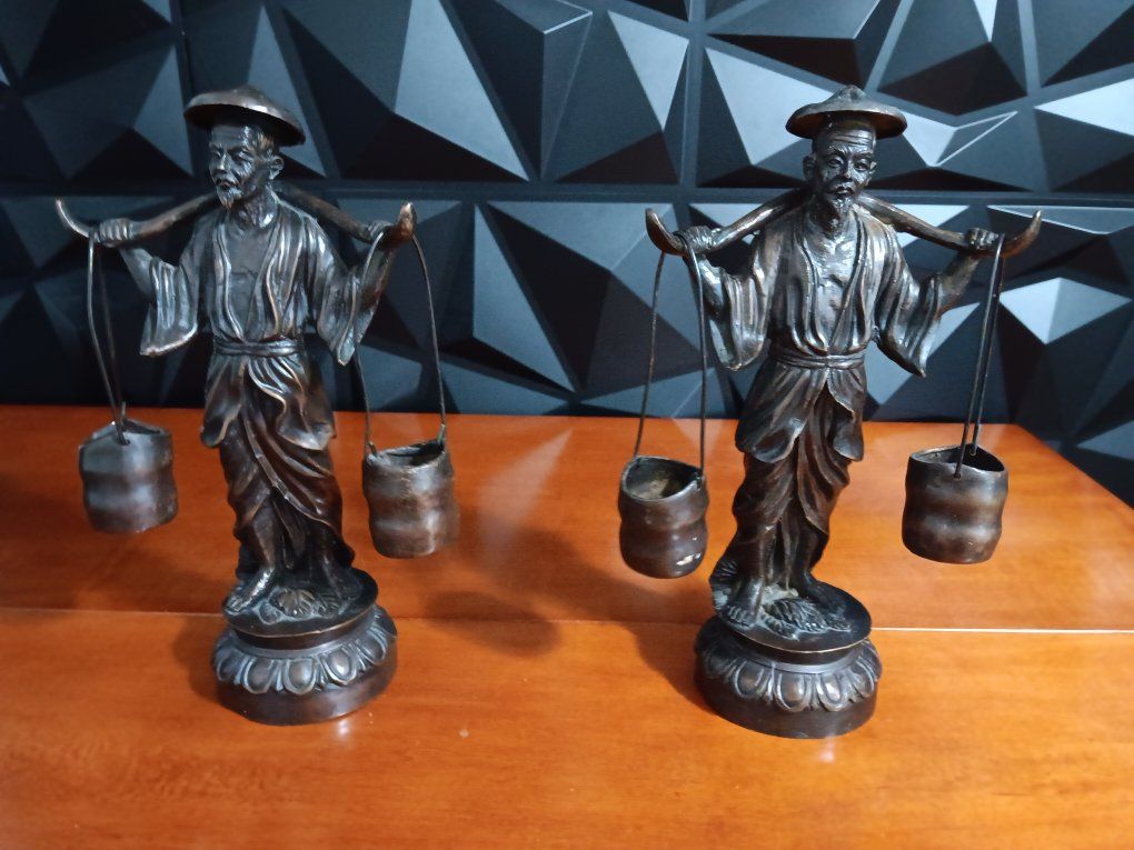 Artistic Cast Bronze Sculptures: Asian Water-Carry