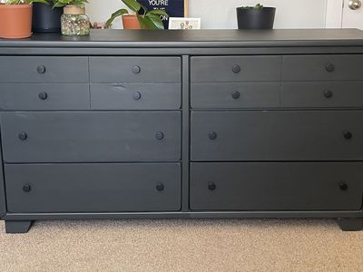 black solid wood dresser