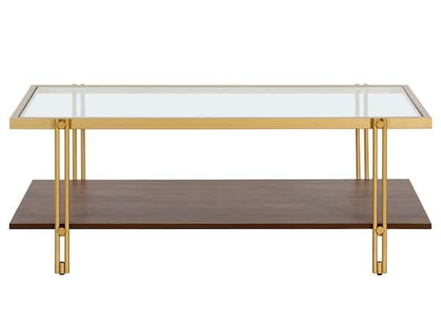 Modern Brass & Walnut Coffee Table — New in Box
