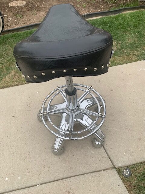 Antique leather saddler stool