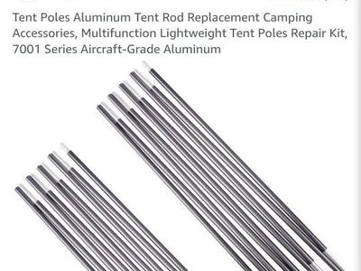 New Tent Poles 391cm 12'10" Aluminum