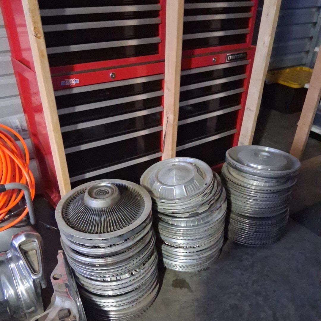 Cadillac parts, bumper, hubcaps, air filters and m