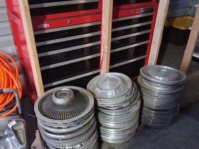 Cadillac parts, bumper, hubcaps, air filters and m