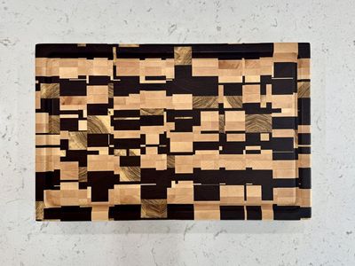 Handcrafted Walnut, Maple & Hackberry End Grain Cutting Board | 20" x 13" x 1¾"