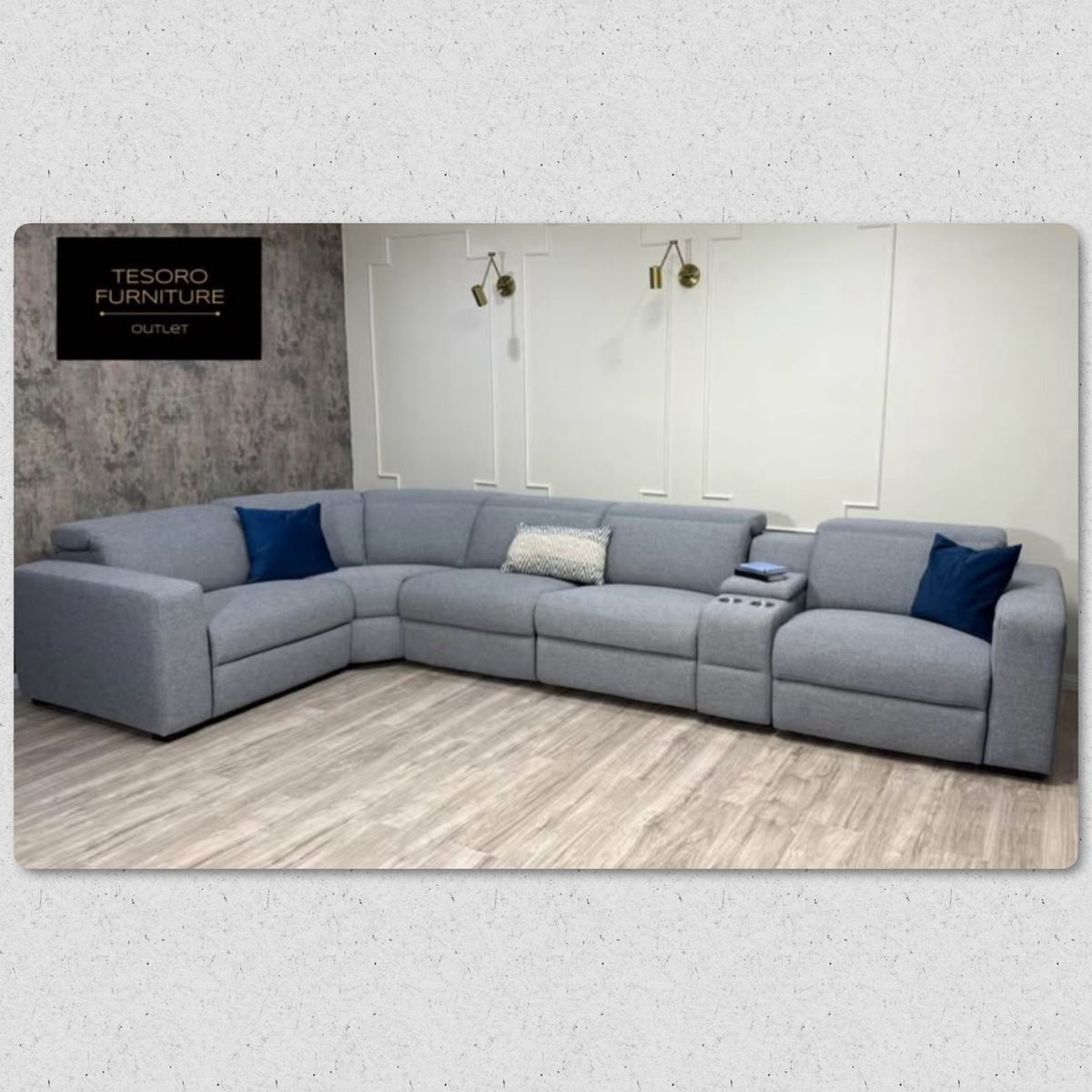 WOODSTON FABRIC MODERN RECLINER SECTIONAL