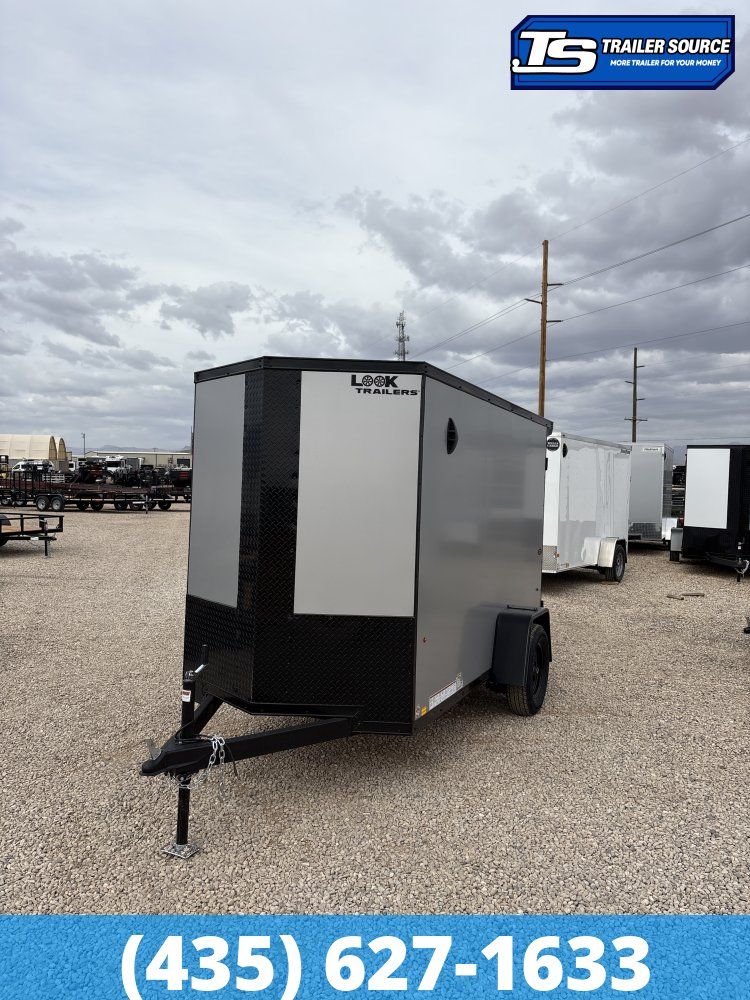 5x10 Look ST DLX Enclosed Cargo Trailer - 6'0" Interior - 3.5K GVWR - .080 PolyCor, Black Out Package, Ramp Door, Rear Spoiler