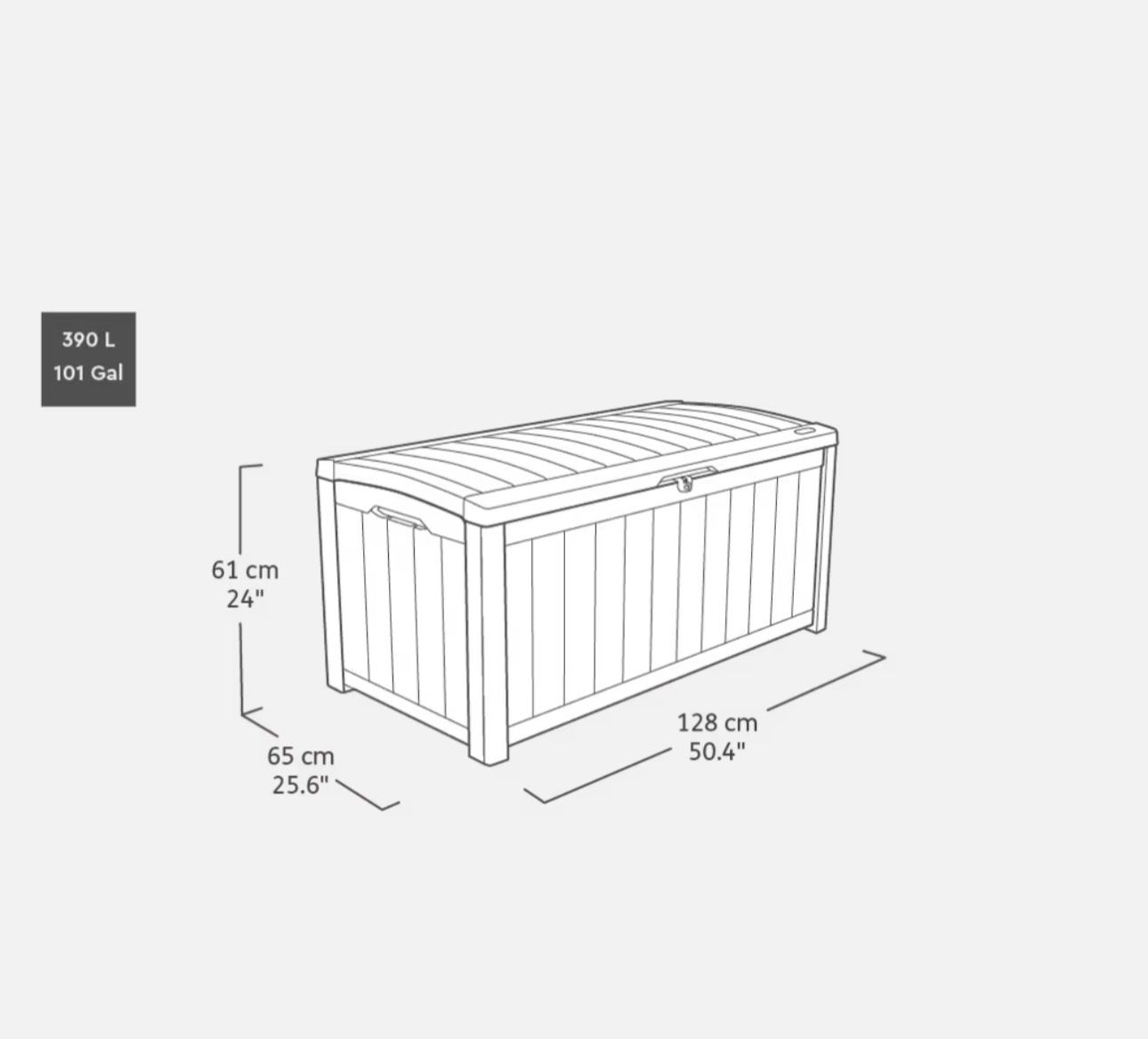 Black deck storage box