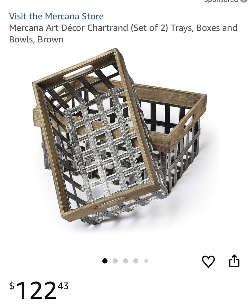 NEW! Crate style baskets Wood/metal
