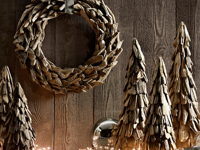 Restoration Hardware Driftwood Wreath - Natural Wood Home Decor