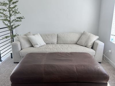 Real Leather Ottoman