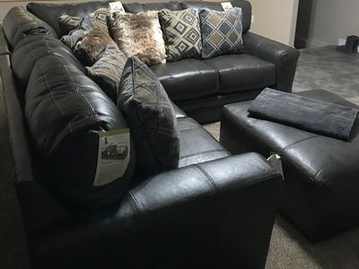 Denali Gray Leather Sectional – RC Willey (Full Se