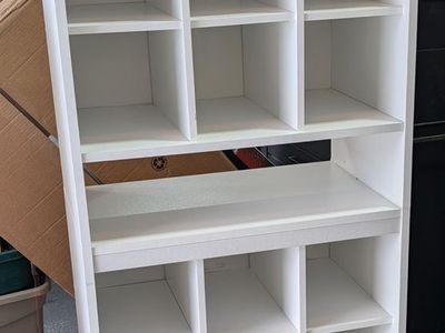 White Wood Cabinet - Shoe Storage