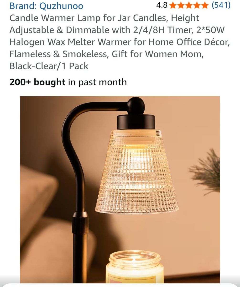 Adjustable Candle Warmer Lamp and Wall hooks
