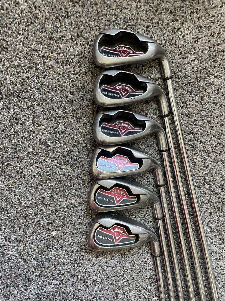 Big Bertha Callaway irons and TaylorMade golf Bag
