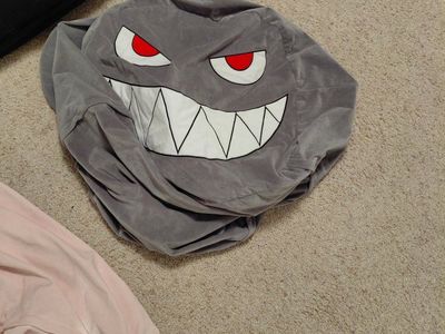 Cute shark bean bag stuffed animal storage.