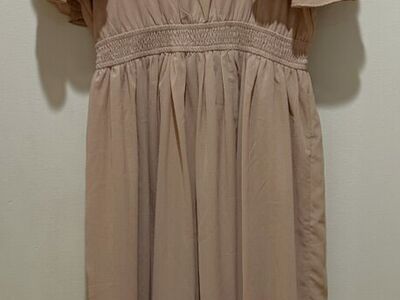 Deauville Maxi Ruffle Short Sleeve Dress Medium