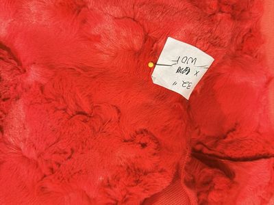 Red Faux Fur Fabric Piece 32" x WOF