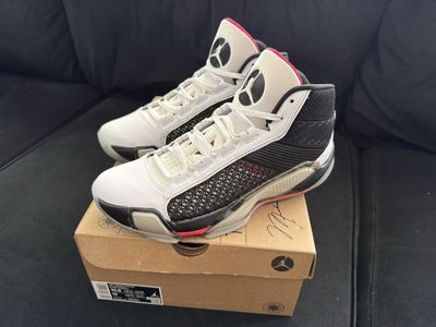 Nike Air Jordan XXXVIII 38 White Black Siren Red Mens 10.5