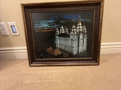 9X6- Framed Canvas Print of Salt Lake Temple Architecture