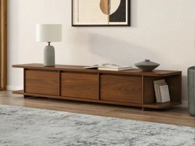 NEW IN BOX Article Judith 79" Low Media Unit - Walnut