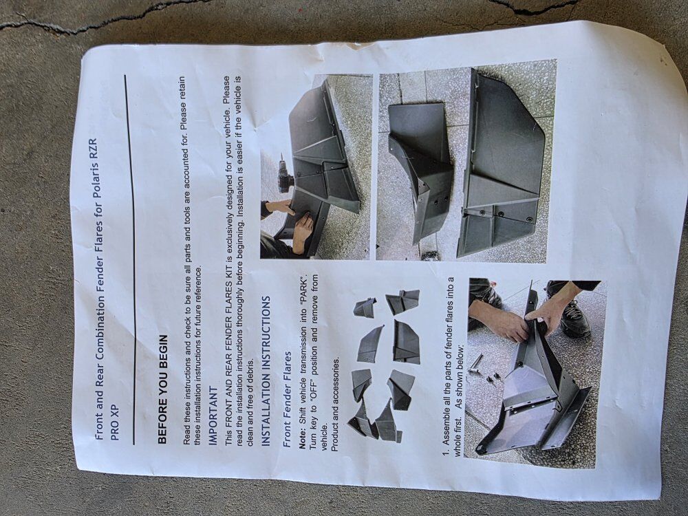 2020 -2023 Polaris Pro XP Fender Set