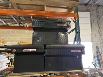 Weather Guard Black Diamond Plate Truck Tool Box Chest - Multiple Sizes Available