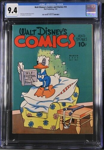 **TOP POP** Walt Disney's Comics and Stories #18 Dell Publishing (1942) CGC 9.4