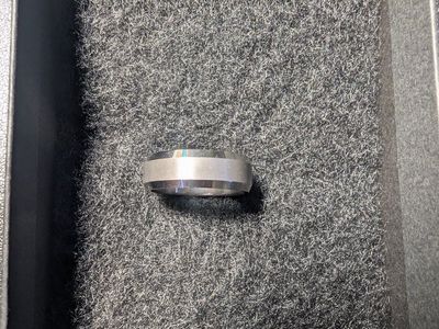 Men's Silver Tone Beveled Edge Ring - Modern, Sleek Design