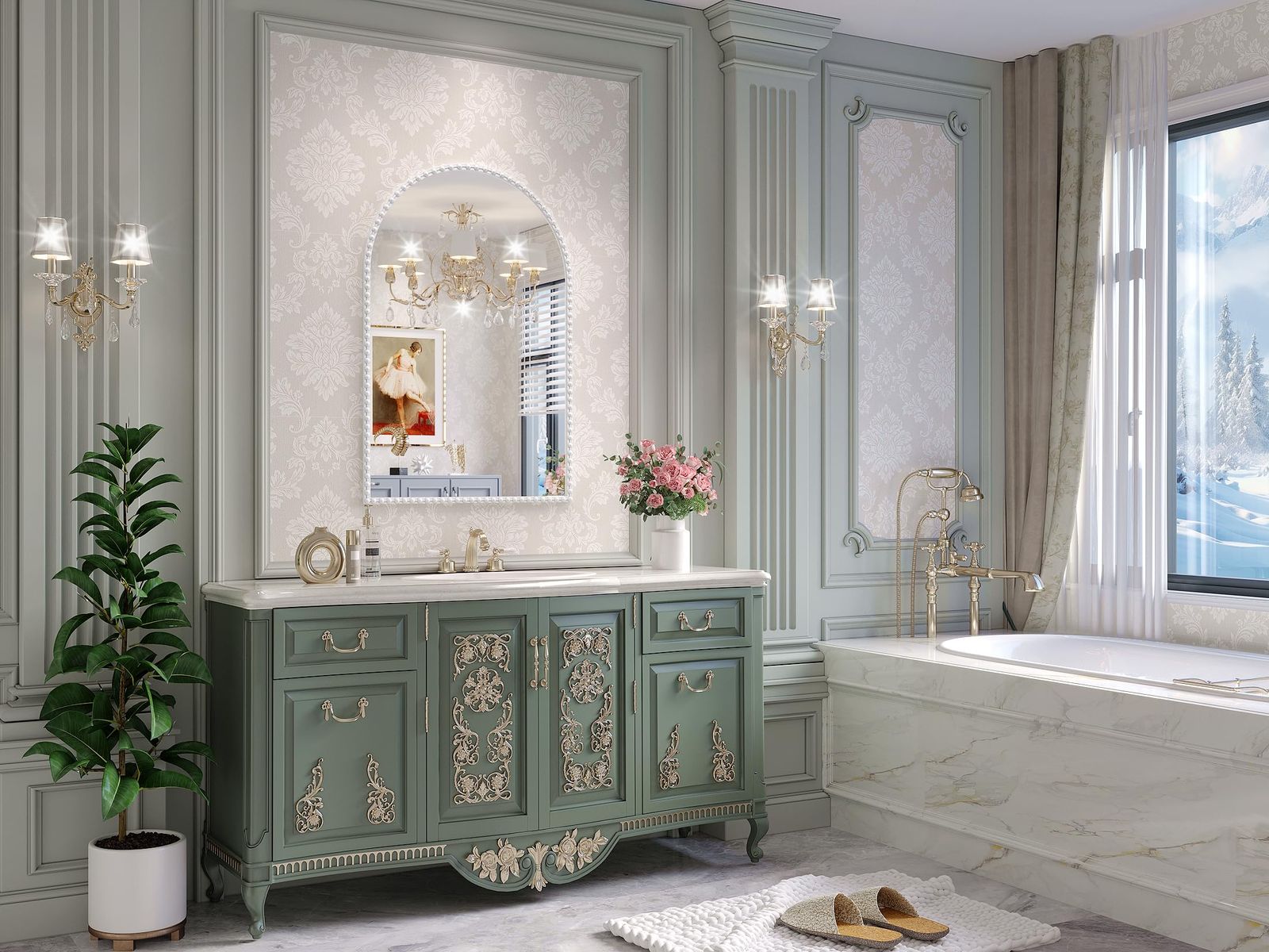 JIINGYO Arched Mirror for wall.