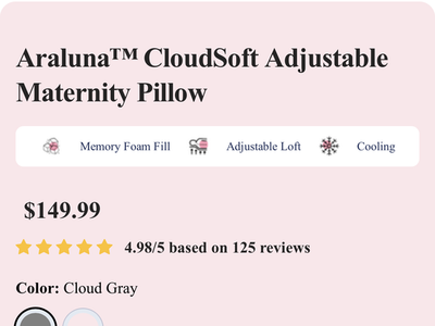 Araluna CloudSoft Adjustable Maternity Pillow | Like New | $150 Retail