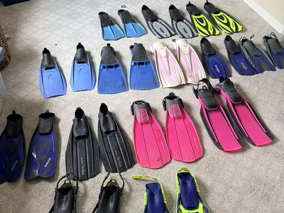Scuba diving and snorkeling fins, Masks, boots, gloves, and snorkels