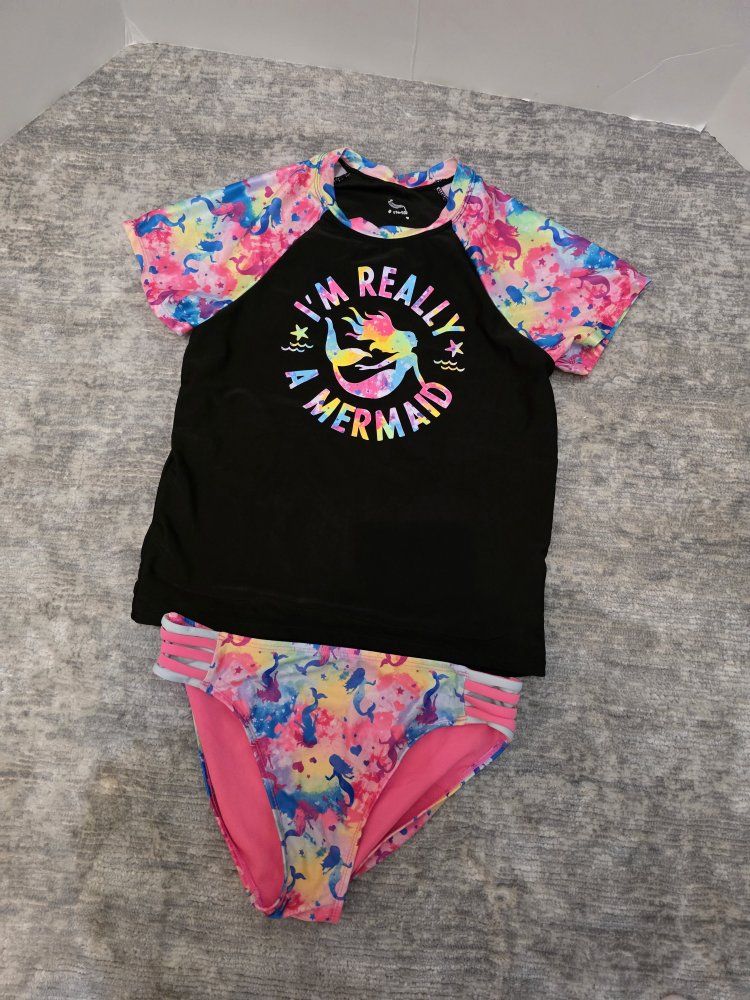 Girls 2-Piece Mermaid Swimsuit Size 14-16 