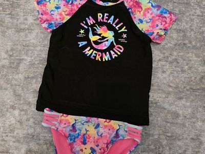 Girls 2-Piece Mermaid Swimsuit Size 14-16