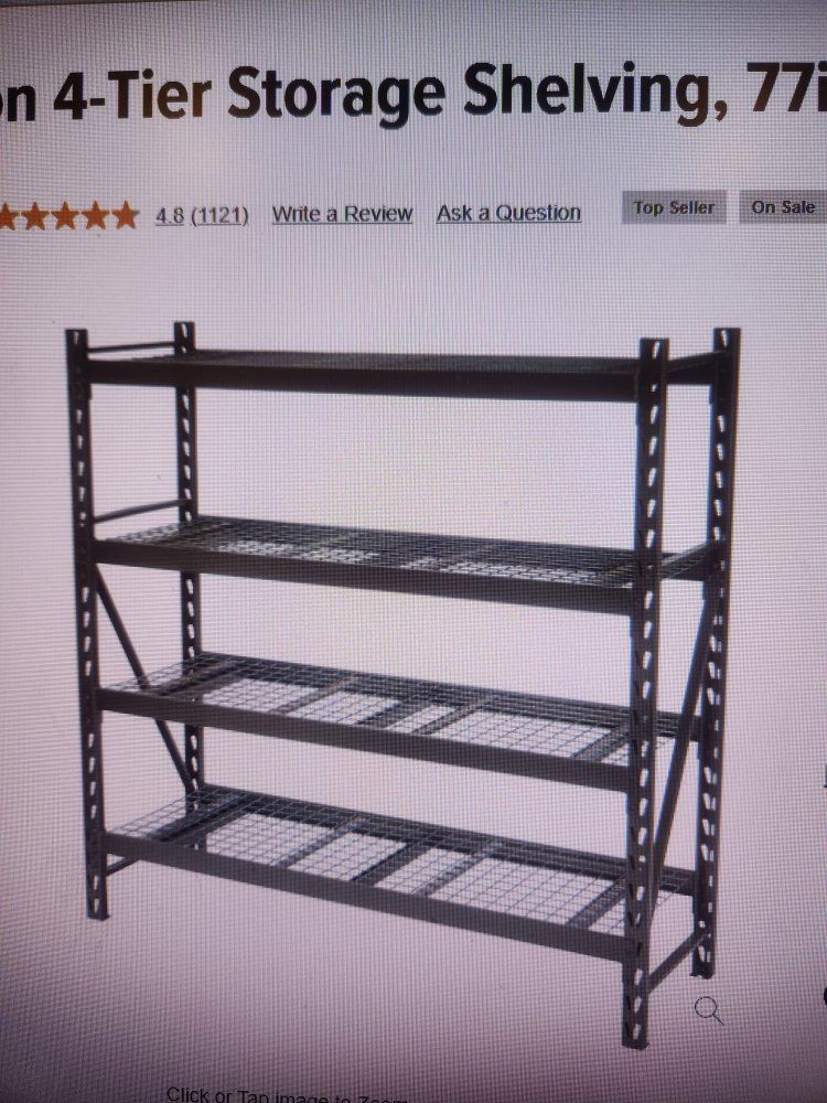 Whalen Heavy Duty 4-Tier Storage Shelving Black 8,000 lb. Capacity