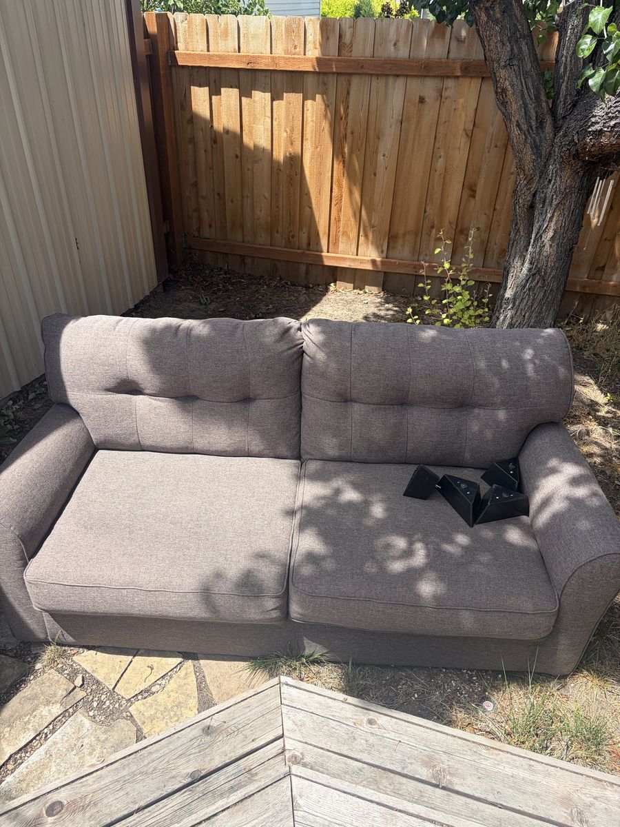 Gray Pullout Sofa Bed - Good Condition Fabric Sleeper Couch