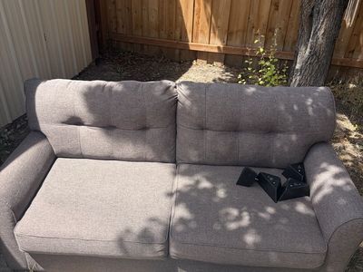 Gray Pullout Sofa Bed - Good Condition Fabric Sleeper Couch