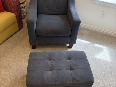 Chair with Matching Storage Ottoman