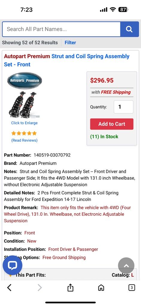 Ford Expedition/lincoln Navigater Loaded Struts