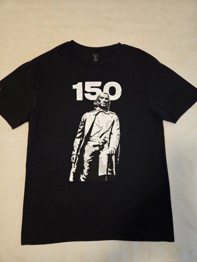 BYU 150th Brigham Young Anniversary Graphic T-Shirt Black Gildan Softstyle Size Medium