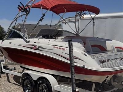 Yamaha AR230 Jet Boat with Trailer - Red/White, Wake Tower, Bimini Top, Clean Condition